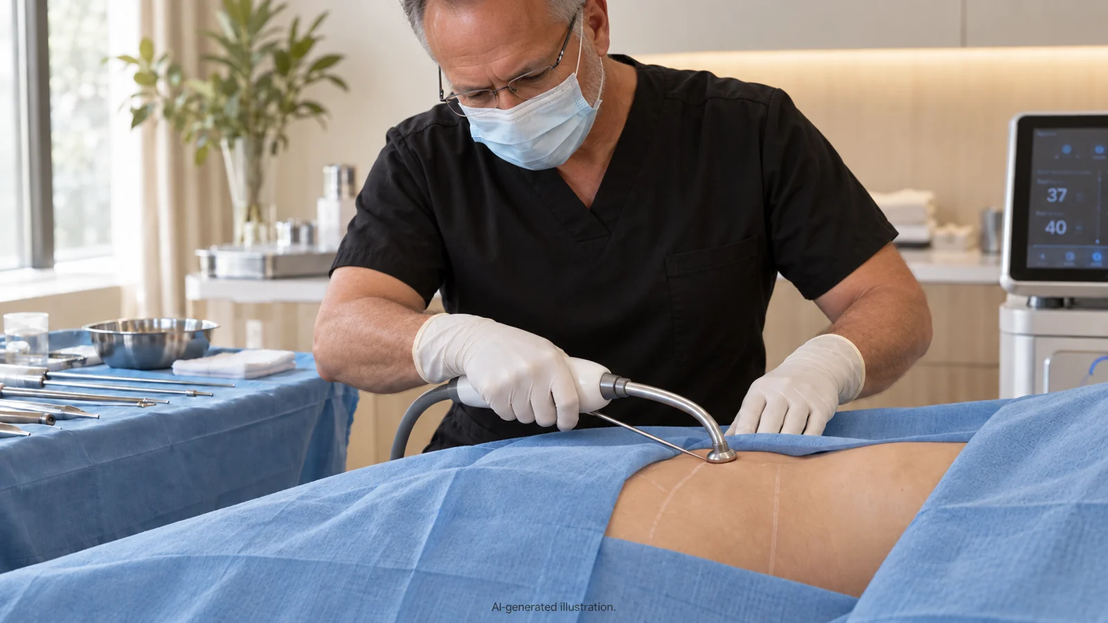 Dr. Bradley Reedy in a clinical setting, illustrating BodyTite treatment