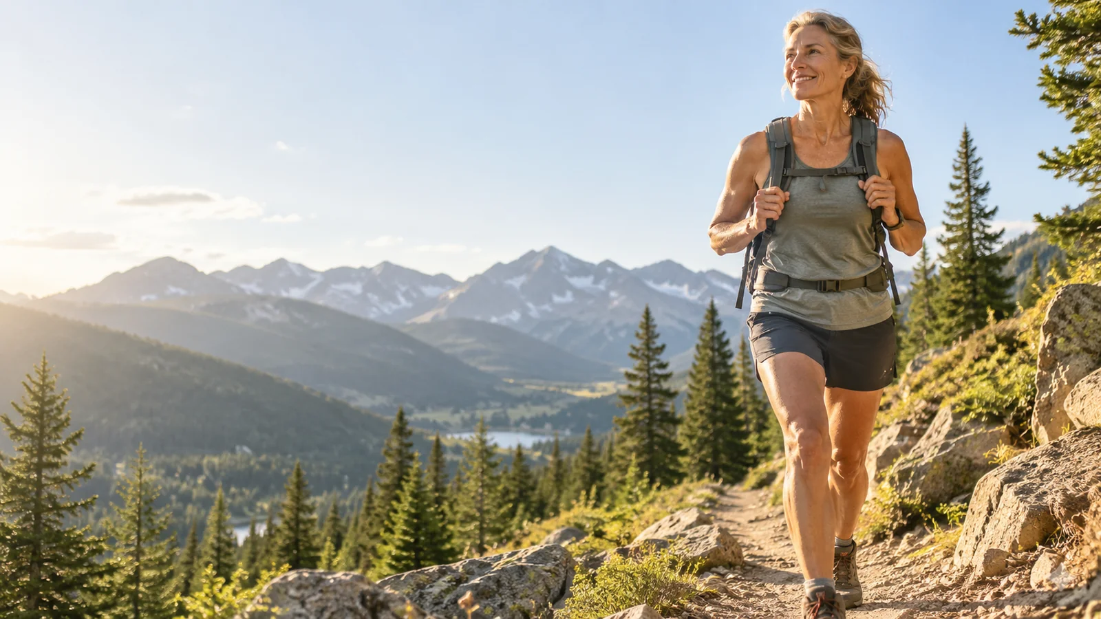 Active adult hiking a Colorado mountain trail