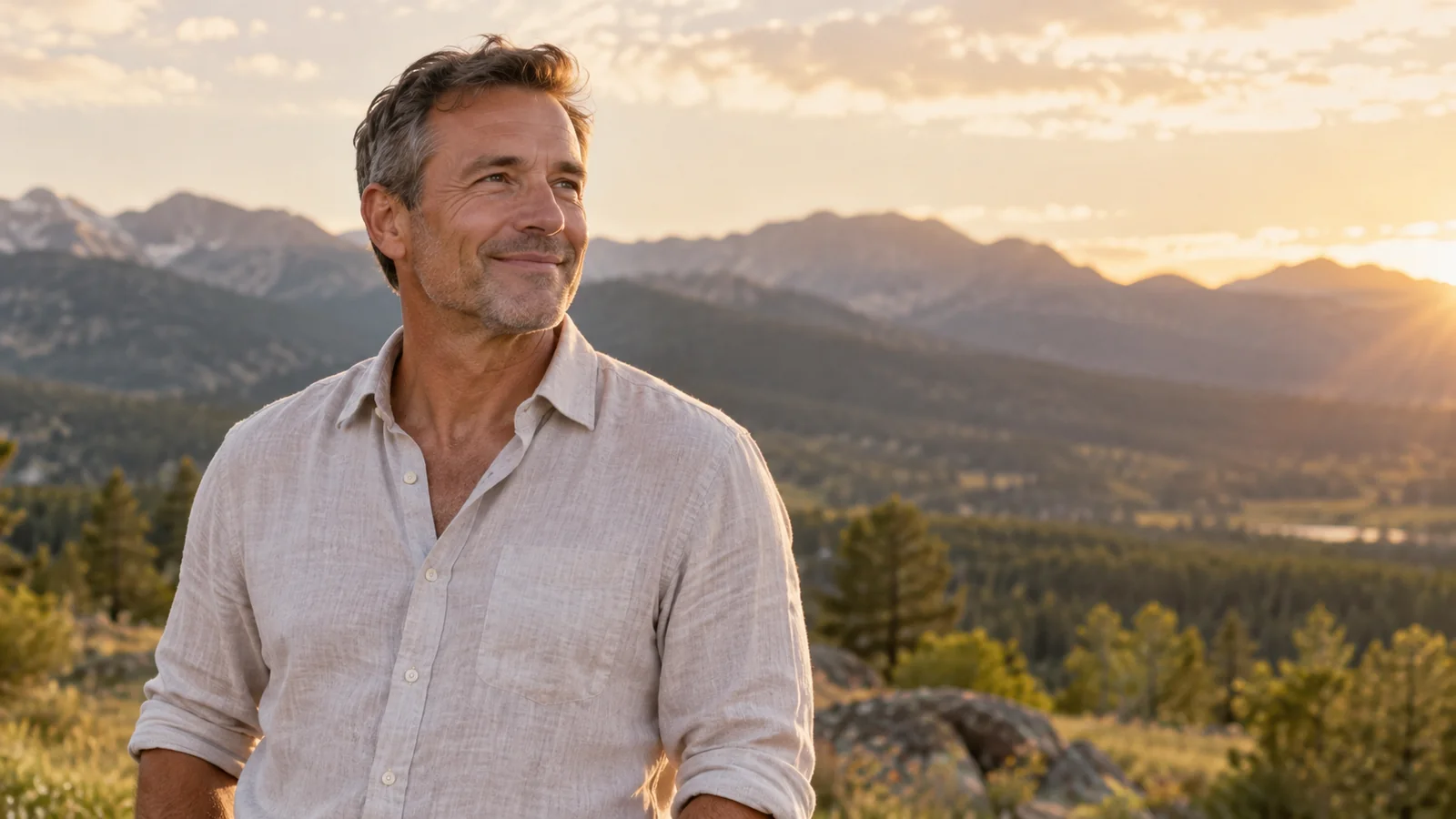 Confident, healthy man outdoors in Colorado